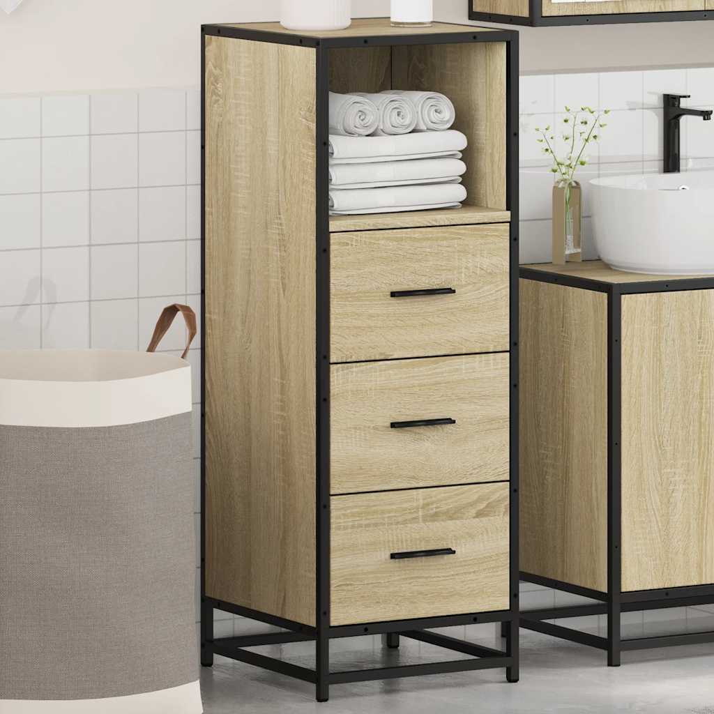 Bathroom Cabinet Sonoma Oak Finish 35 X 37.5 X 100 Cm Particleboard