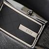 Daks Black Check Pattern Silver Point Matte Buckle Cowhide Automatic Belt