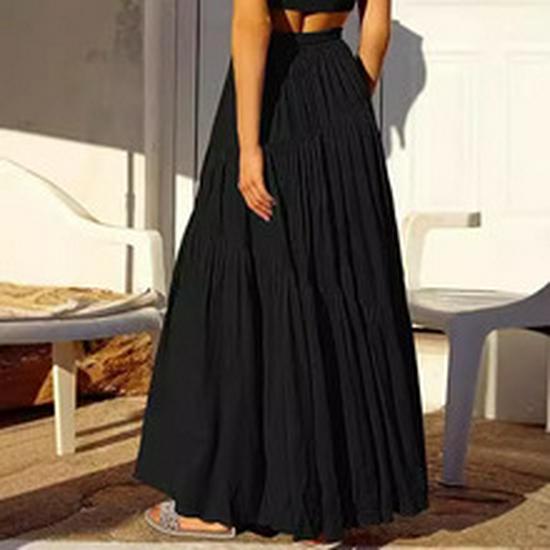 2024 Autumn Plus Size Plaid Cotton Linen Wide-Leg Skirt Pants - Elegant and Casual