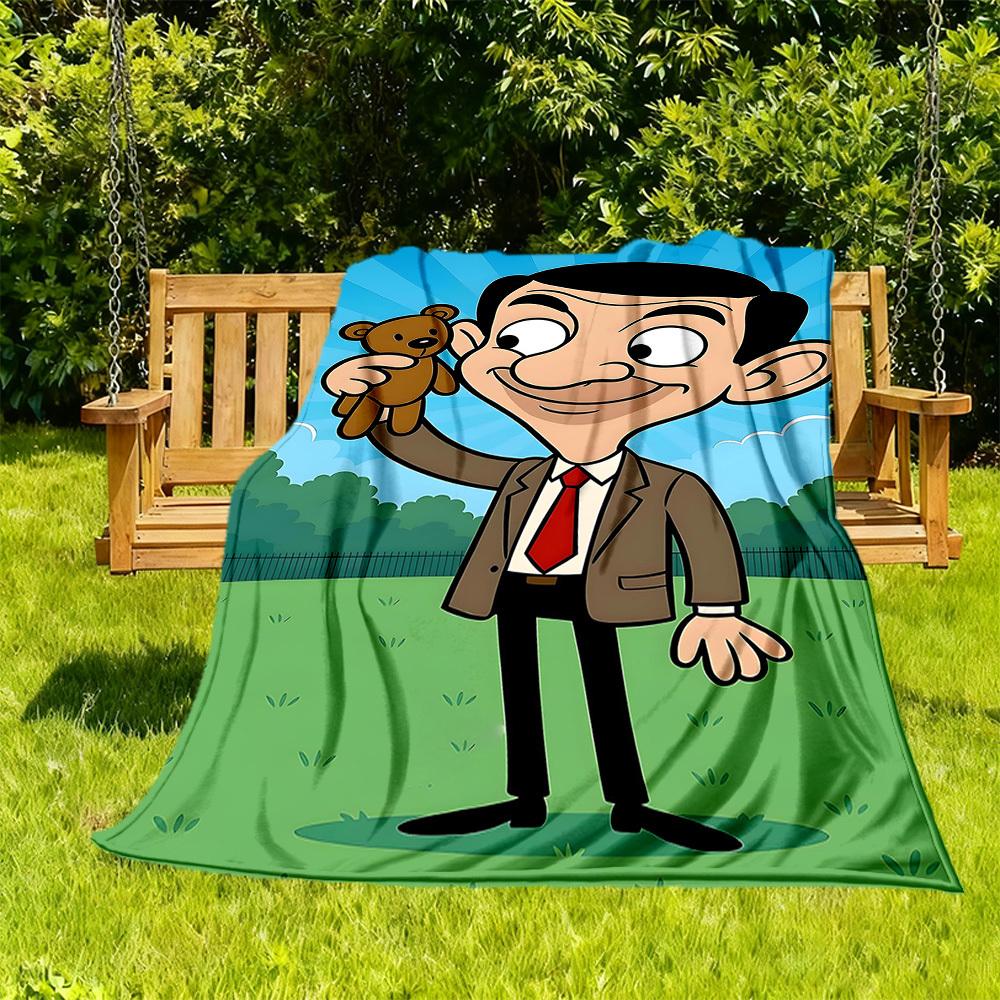 1 pezzo Orso Sig.. Coperta da Esterno Bean in Flanella Leggera, Uso Stagione Unica per Divano, Letto, Viaggio, Campeggio, Soggiorno, Ufficio, Divano030