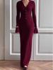 Autumn 2025 European & American Women's Slimming Waist-Cinching Long Knitted Sweater Dress