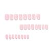Le Fan Short Square White French Tip Wearable Fake Nails