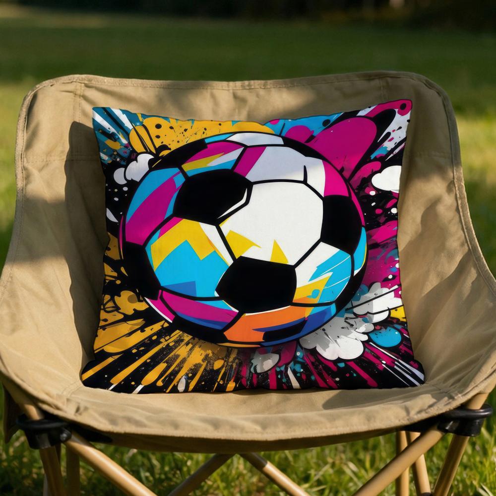 New football print Cushion Cover Soft Reversible  Durable Pillow Cover  MultiScene Use for Home  Car Daily Comfort