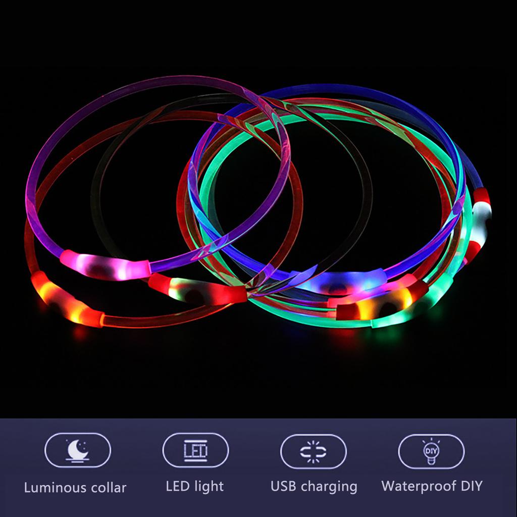 LED Dog Collar Light USB Rechargeable Glow Pet Dog Collar For Night Security