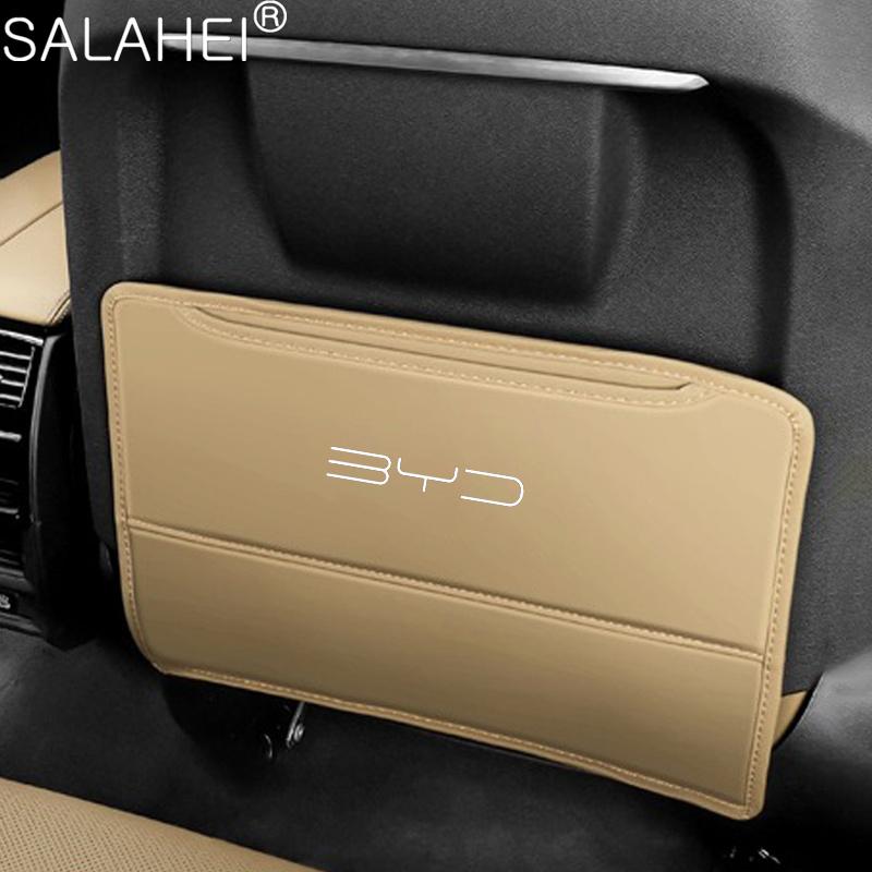 Fashion Car Seat Anti Kick Pad Protector Leather Cover For BYD Atto 3 Yuan Plus Han Tang EV F3 E6 Dmi Song F0 Qin Pro G3 I3 S6