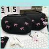 Cute Butterfly Bow Embroidered Makeup Bag With Canvas Material For Girls And Teens