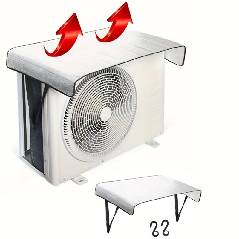 95*46cm Outdoor Air Conditioner Protective Cover - Made Of Heavy Tin Metal, With Rainproof, Sunproof And Dustproof Function