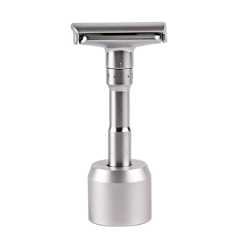 Famous Brand Adjustable Men's Manual Razor - Upgraded, Washable Stainless Steel, Double-Sided Blade