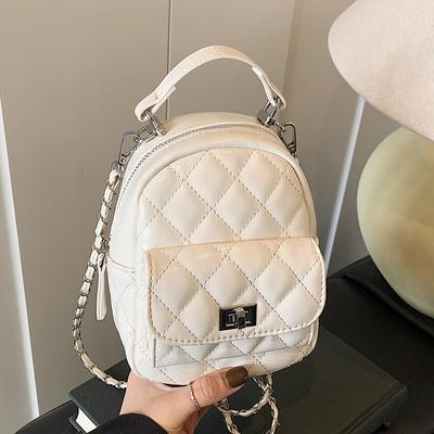 Fashion Rhombus Chain Handbag Simple Versatile Temperament Commuter Mini Backpack Women