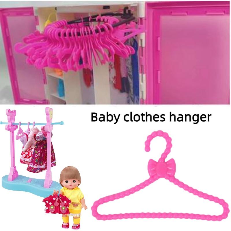 Premium Plastic Clothes Hanger 30cm Height Stylish Pink Bow Pack Of 10