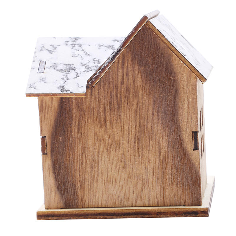 Christmas Wooden Desktop Decorative Ornaments Village Houses Adornment Small Ornament for Table Centerpiece