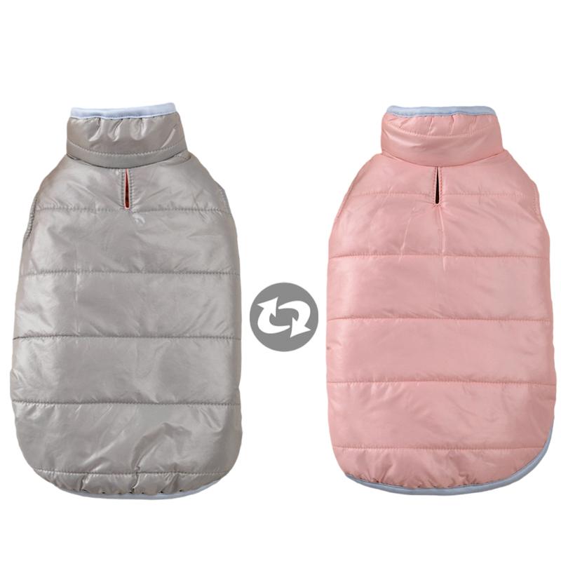 

Двусторонняя зимняя куртка-пуховик для собак, водонепроницаемая, утолщенная, теплая одежда для собак маленьких и средних пород, костюм для кошек, пальто для французского бульдога XS