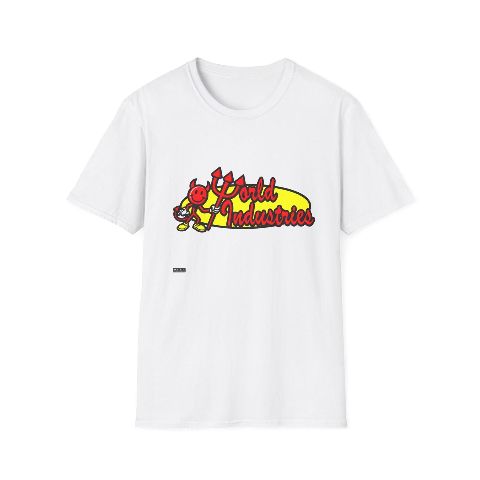 World Industries Devil Skateboard deck art soft cotton tee shirt NEW collectors S разноцветный