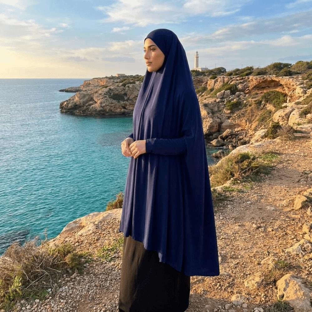 Elegant Full Cover Hijab Plain Islamic Dress Caftan Long Shawl  Women