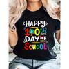 Ladies' Joyful 100Th Day Graphic T-Shirt - Vibrant Lettering, Relaxed Round Neck Tee