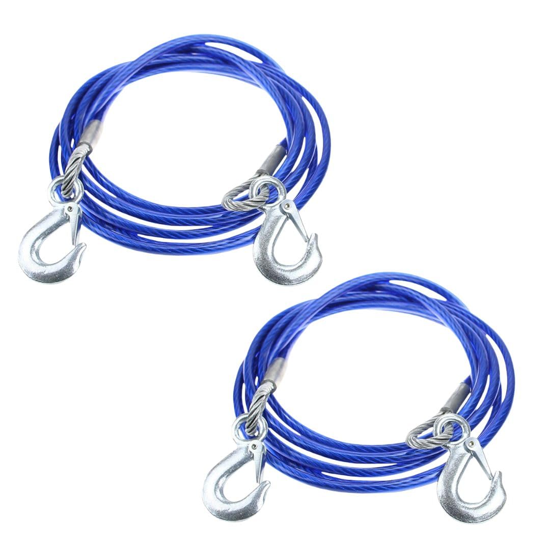 

EINEY Tow Rope, Car Emergency Rope with Hook, Steel Wire, 5 Ton Capacity, Essential for Escapes on Snowy Roads, Mountain Roads, Accidents, Breakdowns,