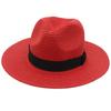 Spring and Summer Selling Straw Hat Square Black Ribbon Hat for Men and Women Jazz Hat Panamahat