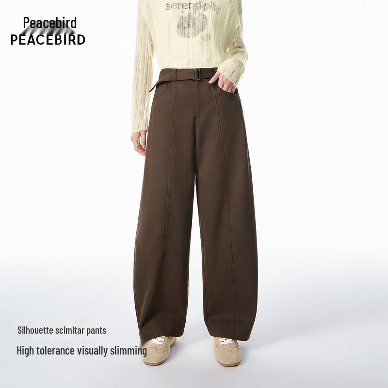 PEACEBIRD Women s Spring Wide-Leg Curved Casual Pants M