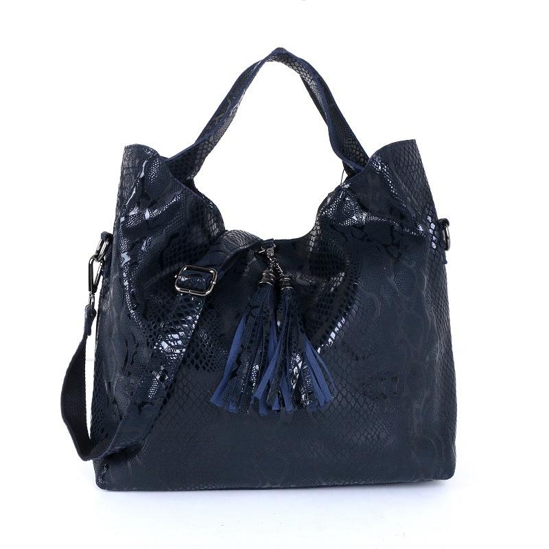 Bag Snake Pattern Women'S Bag Shoulder Bag Crossbody Handbag First Layer Cowhide Tote Bag