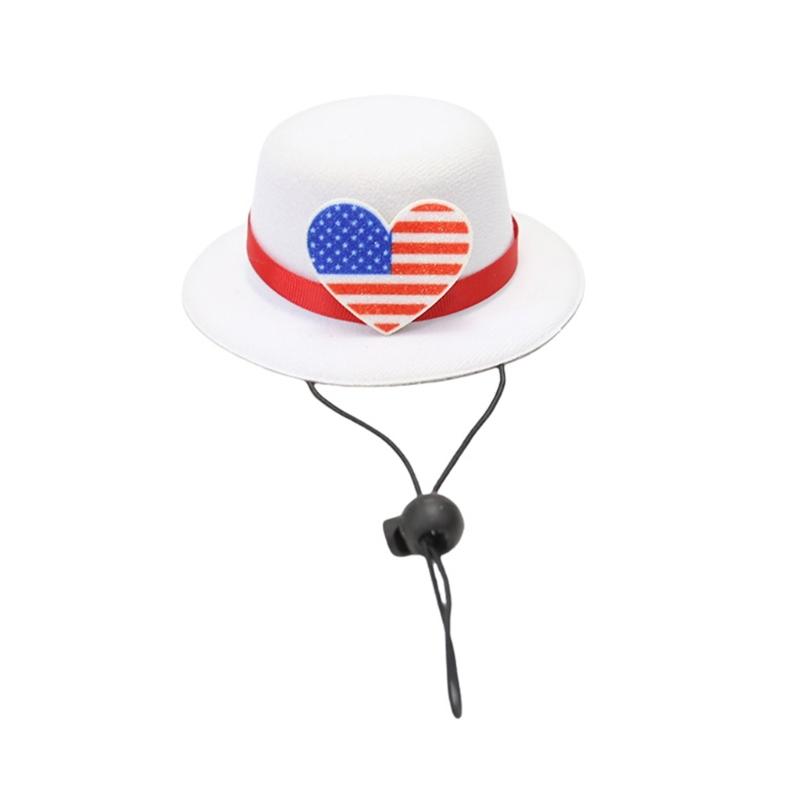 Carnivals Hat with Hair Clip for Independence Day Festival Small Top Hat Patriotic Holiday Party Hat for All Age and Pet