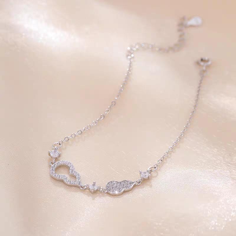 S925 Sterling Silver Gourd Bracelet with Zircon - Elegant Women s Design 925 Silver