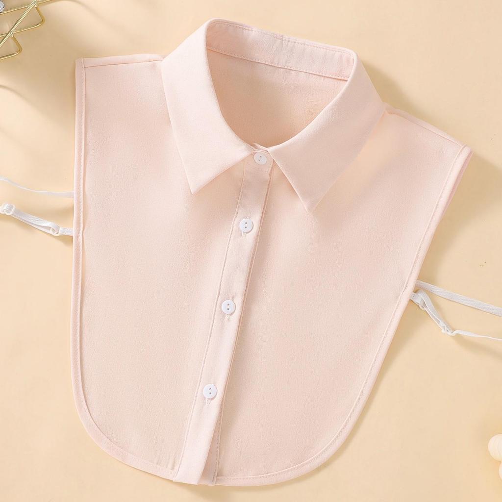 Women's Chiffon Half-Shirt Decorative Collar for Professional or Casual Wear