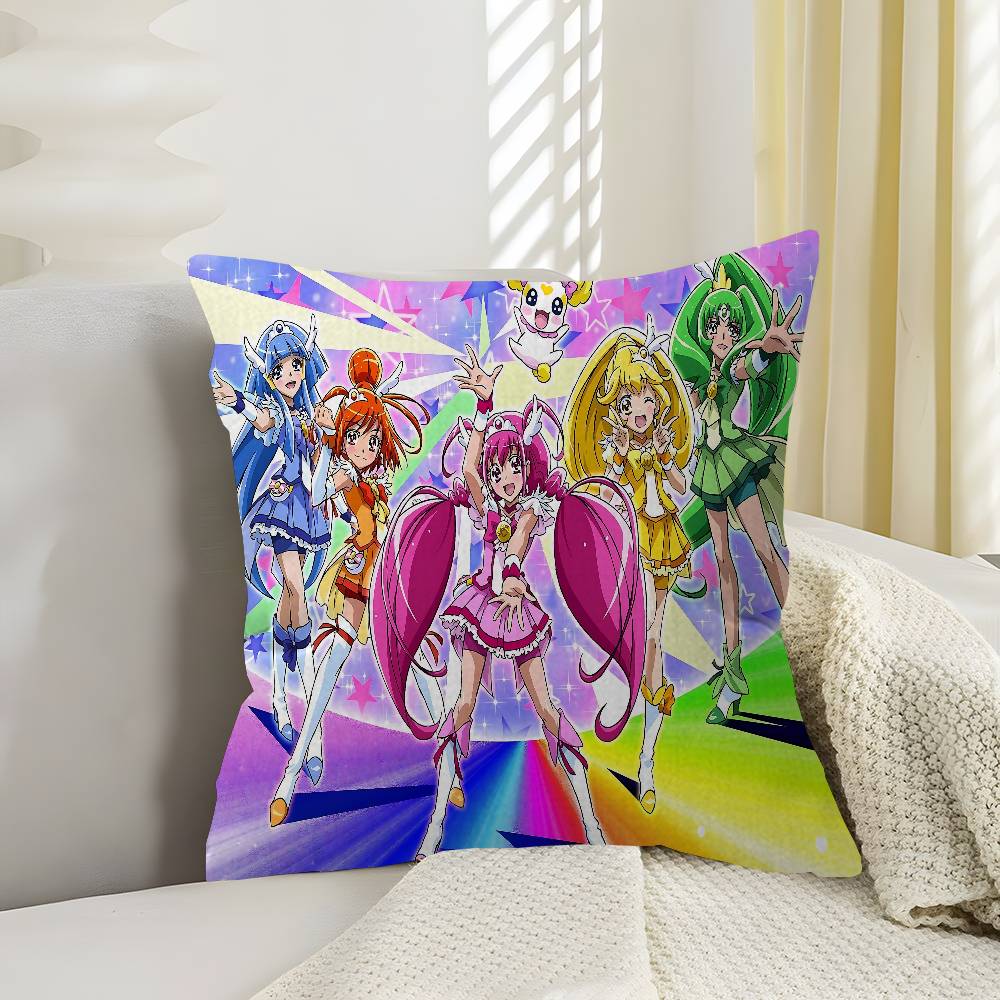 Smile Precure Anime Cushion Cover Polyester Sofa Cushions Decorative Throw Pillows Home Decoration Pillowcover