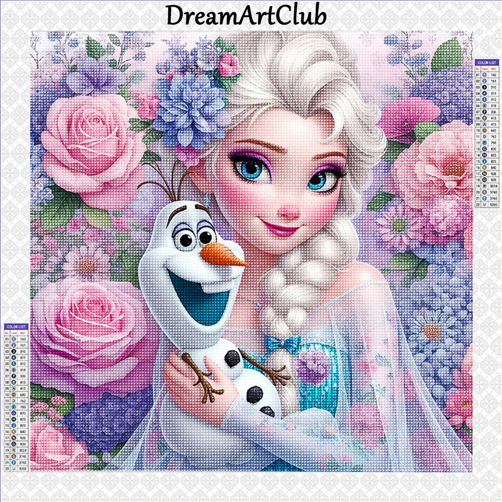 

5D Алмазная Картина Эльза Анна Олаф Вышивка Полная Круглая Дрель Мозаика Холодное Сердце Мультфильм Новое Поступление Ручной Работы Искусство Домашний Декор Round 20x20cm