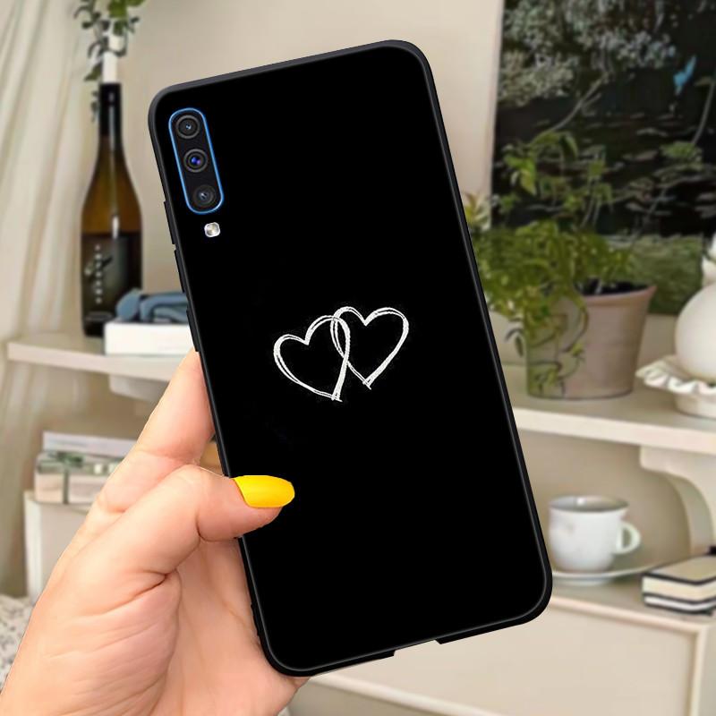 Phone Case For Samsung Galaxy A30s A50 Case Cute Silicone Black Back Covers on For Coque Samsung A50 s A50s A 30s Cover Bumper