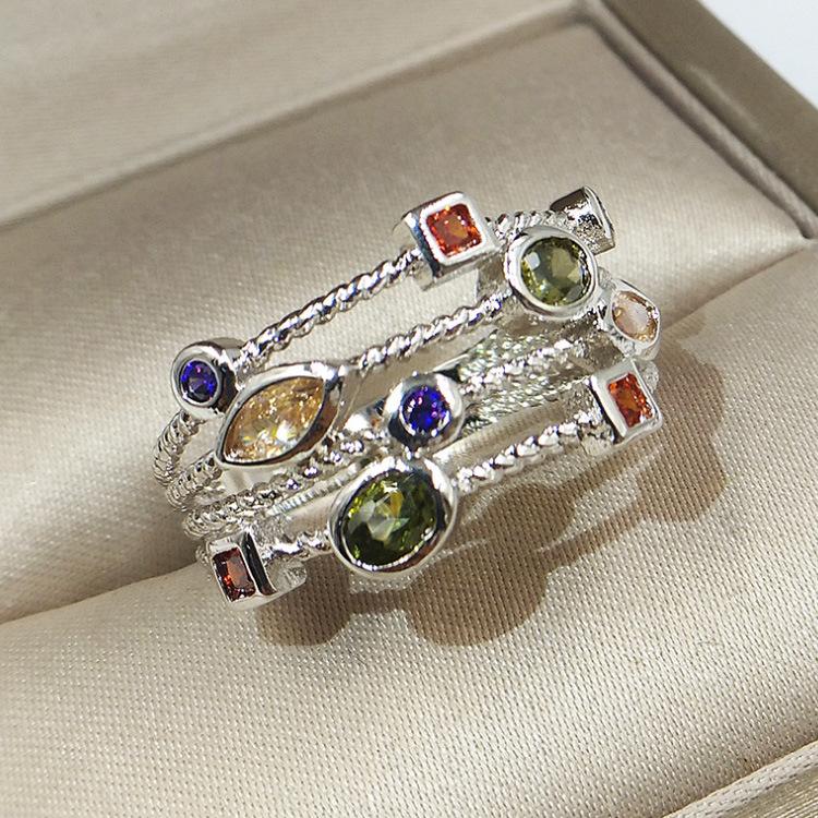 Gorąca sprzedaż Przyjazny dla środowiska Kolor brązowy z cyrkonią Biżuteria Moda Osobowość Damski pierścionek