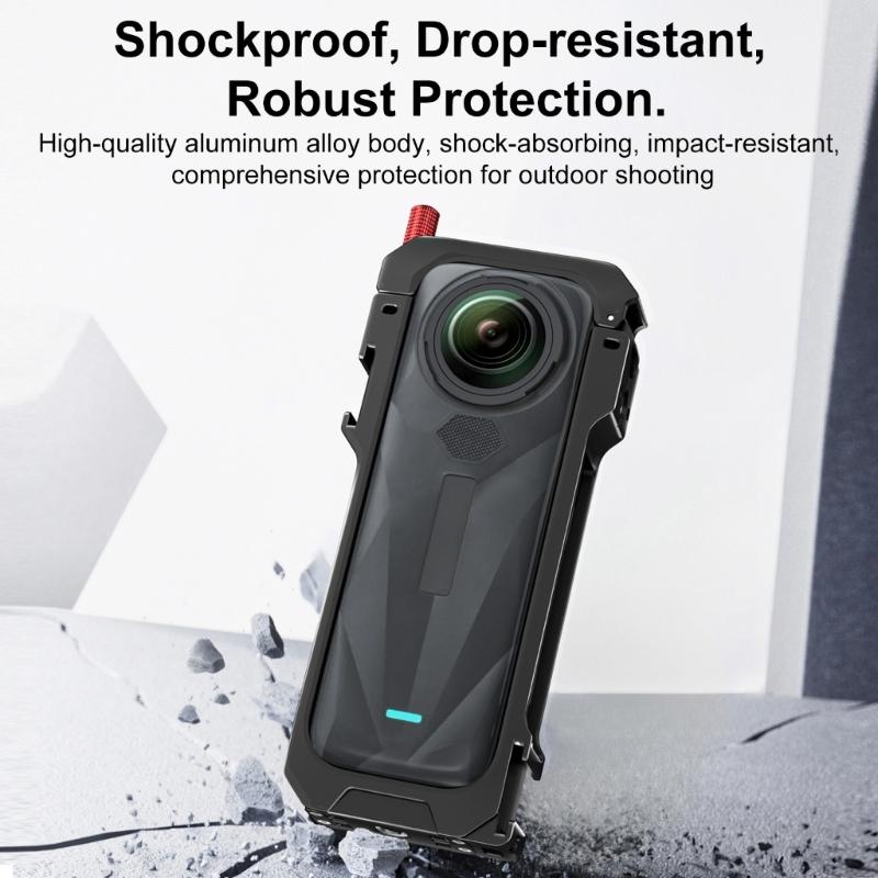 Lightweight Shockproof Frame For X5 Cameras Cage Bracket Featuring Double 1/4 Screw Holes Cold Shoe Mounts Slot