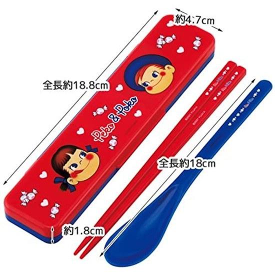 Skater combination set chopsticks spoon 18cm antibacterial Peko-chan made Japan CCS3SAAG-A