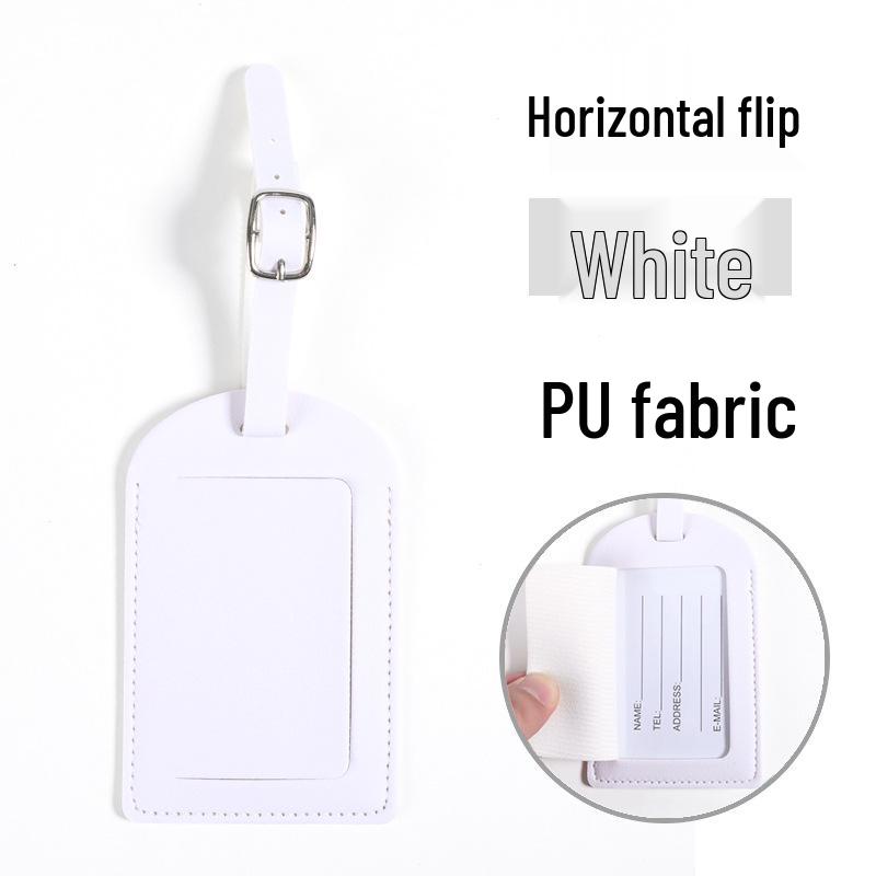 Customizable Multi-Color PU Faux Leather Luggage Tag with Lanyard and Card Holder - In Stock
