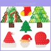 Christmas Big Size Pop It Silicone Toys For Stress Relief Featuring Delightful Santa Claus And Christmas Tree Designs