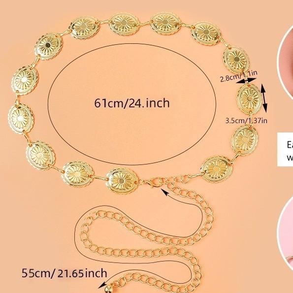 Retro Fashion Metal Chain Belt Women's Waist Decoration Versatile with Skirt Suit Hanfu Waist Chain Ins Tide