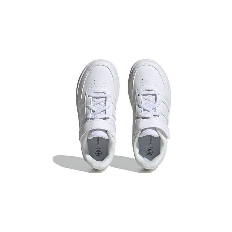 Adidas Neo Breaknet Synthetic Leather Low-Top Skate Shoes Kids Sneakers White HP8969