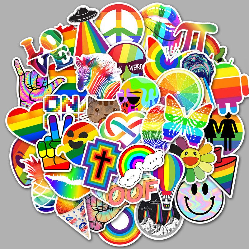 50 Purple Cartoon Graffiti Stickers for Suitcase, Water Bottle, Skateboard, Refrigerator - Waterproof and Mixable Decals