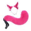A52E Cats Wolf Foxes Ears Headband Furry Foxes Tail Plush Animal Ear Headband Tail