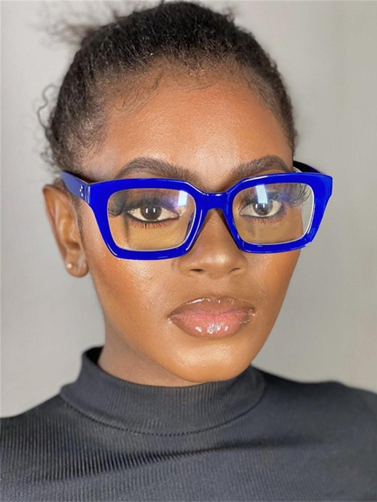 Fashion Glasses Frame Women Men Anti Blue Light Vintage Square Computer Optical Concave Eyewear Female