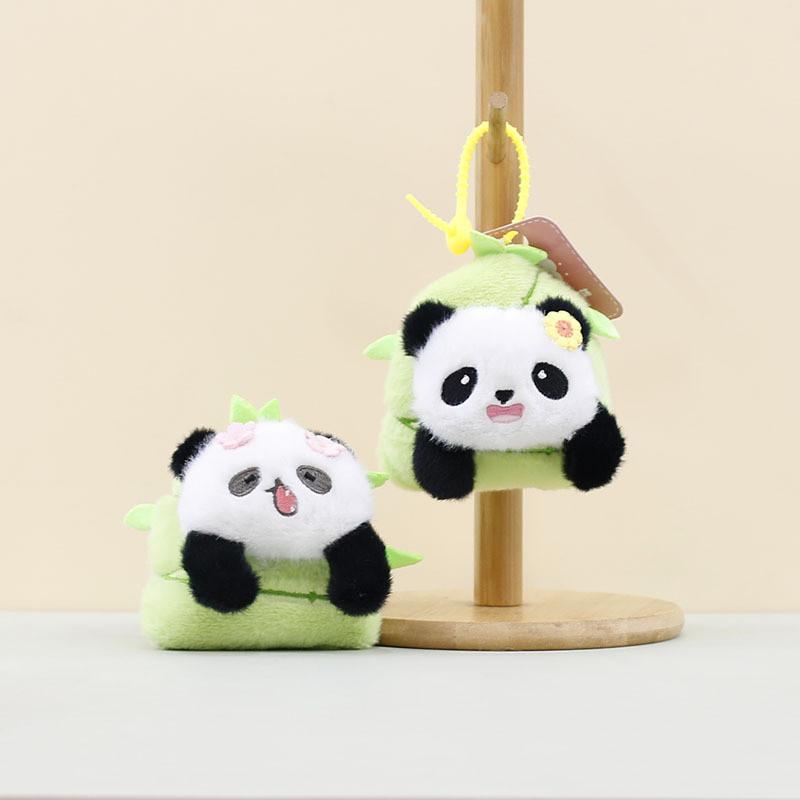 Adorable Panda Keychain Plush Toy Soft Cuddly Cartoon Animal Doll For Bags