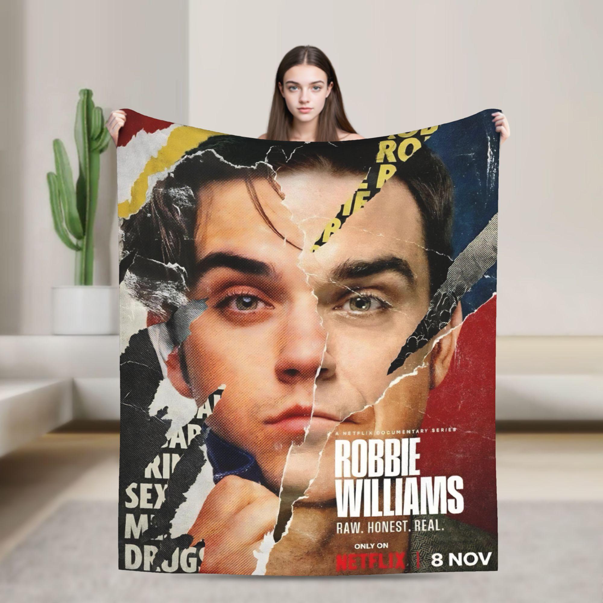 Robbie Williams Tour Blanket  Decorative Flannel Throw Blanket For Home Decor Warm Soft Custom Quality Bedspread Gift 30x40in