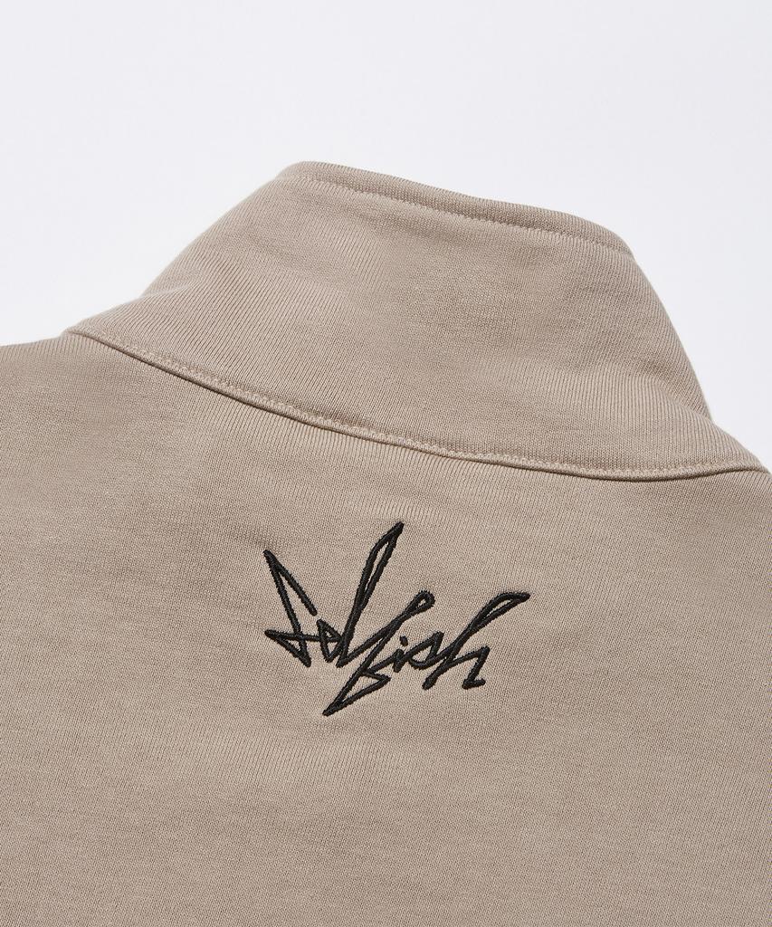 SELFISH S233Hd02 (Half Zip Sweatshirt) (Beige)