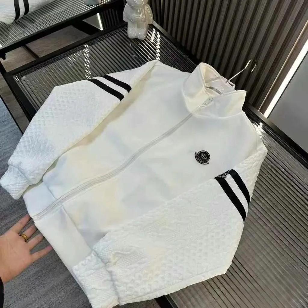 Sweat à capuche cardigan tendance brodé unisexe - Veste légère de luxe à col montant zippée