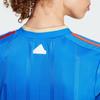 Adidas Alphabet Logo V-Neck Casual Pullover Short Sleeve T-Shirt Women Tops Blue IX9562