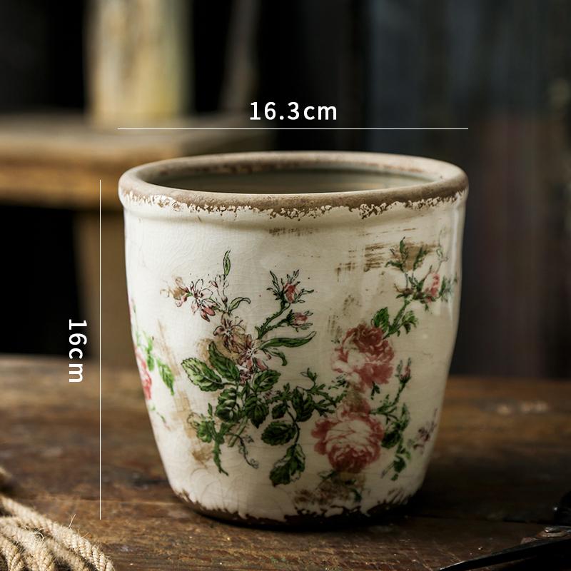 

Ваза керамическая ретро розовая роза цветочный горшок садовый цветок зеленое растение суккулент скандинавский гидропонный сосуд настольное украшение 1 шт.