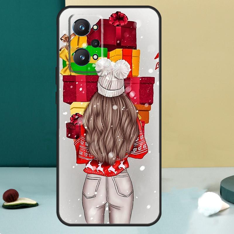 Fashion Girl Merry Christmas For OPPO Realme C33 C55 C35 C31 C30 C21Y C25 C11 C15 GT Neo 5 3T 2T 8 9 10 11 Pro Plus Case