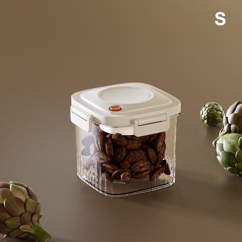 Vacuum Sealed Tank Plastic Vacuum Coffee Beans Jar Kitchen Cereals Storage Box Moisture-Proof Fresh-Keeping Tea Canister S