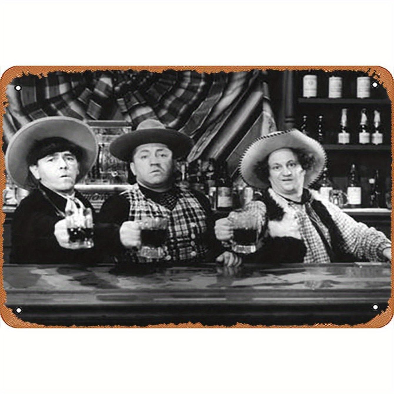 Винтажная жестяная табличка  Три балбеса Классическое телешоу Настенное искусство Ретро Юмористическая пивная сцена Металлическая табличка для домашнего бара Кафе 20x30cm（7.8x11.8inch）
