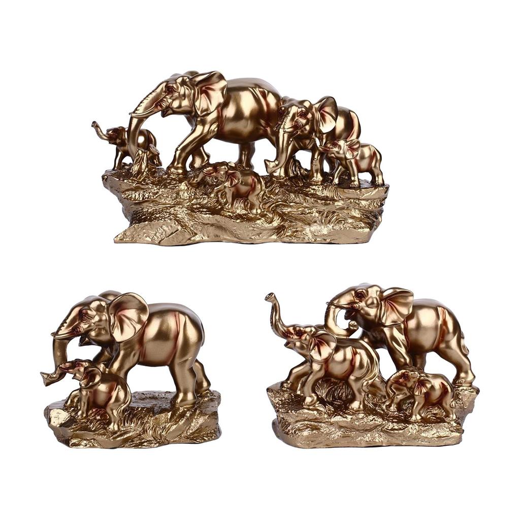 Elephant Statue Resin Elephant Figurine,Home Decor ,Housewarming Animal Sculpture Elephant Decor for Household Kitchen Dining