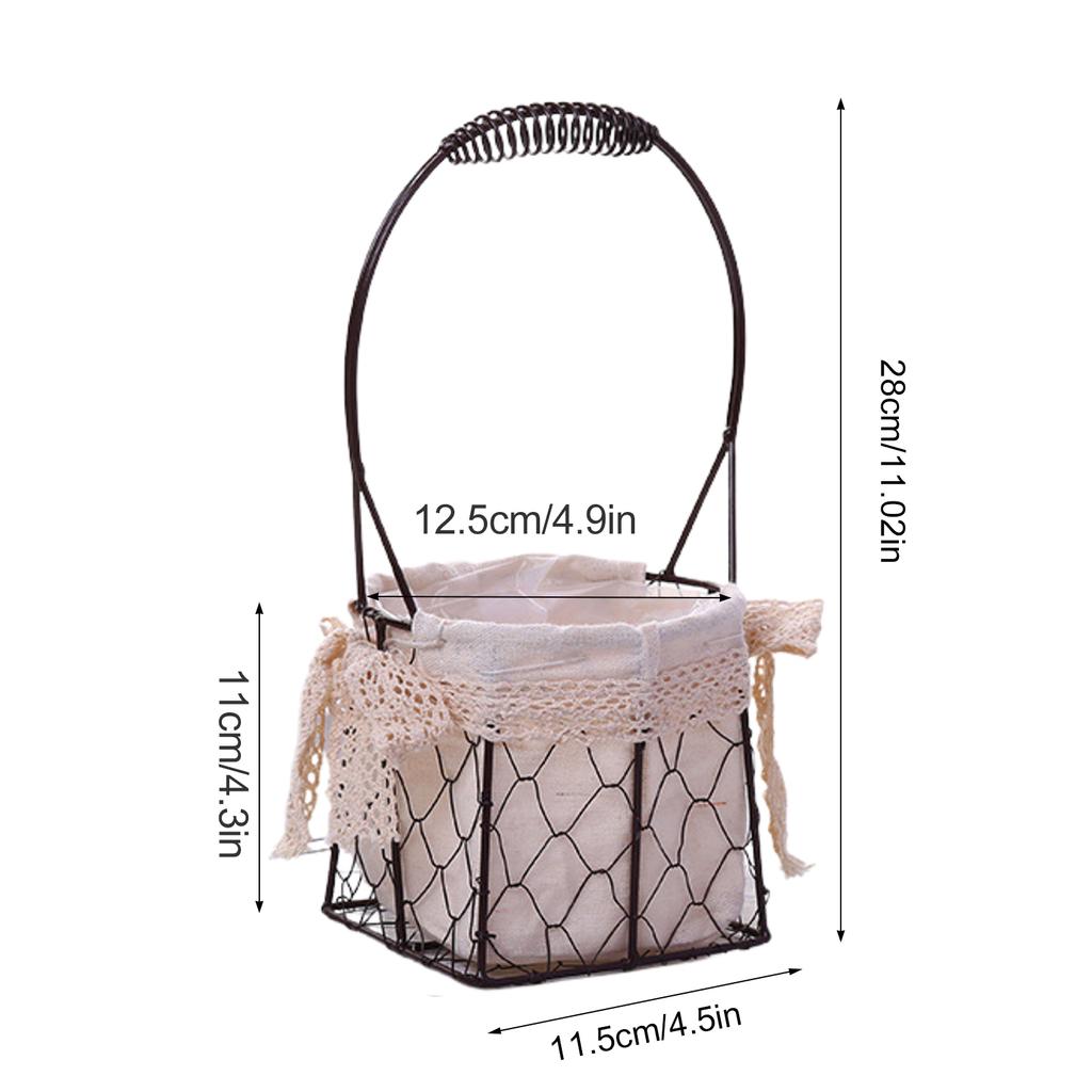 Iron Flower Baskets For Wedding Favors Floral Arrangement Flower Basket Succulent Greenery Baskets